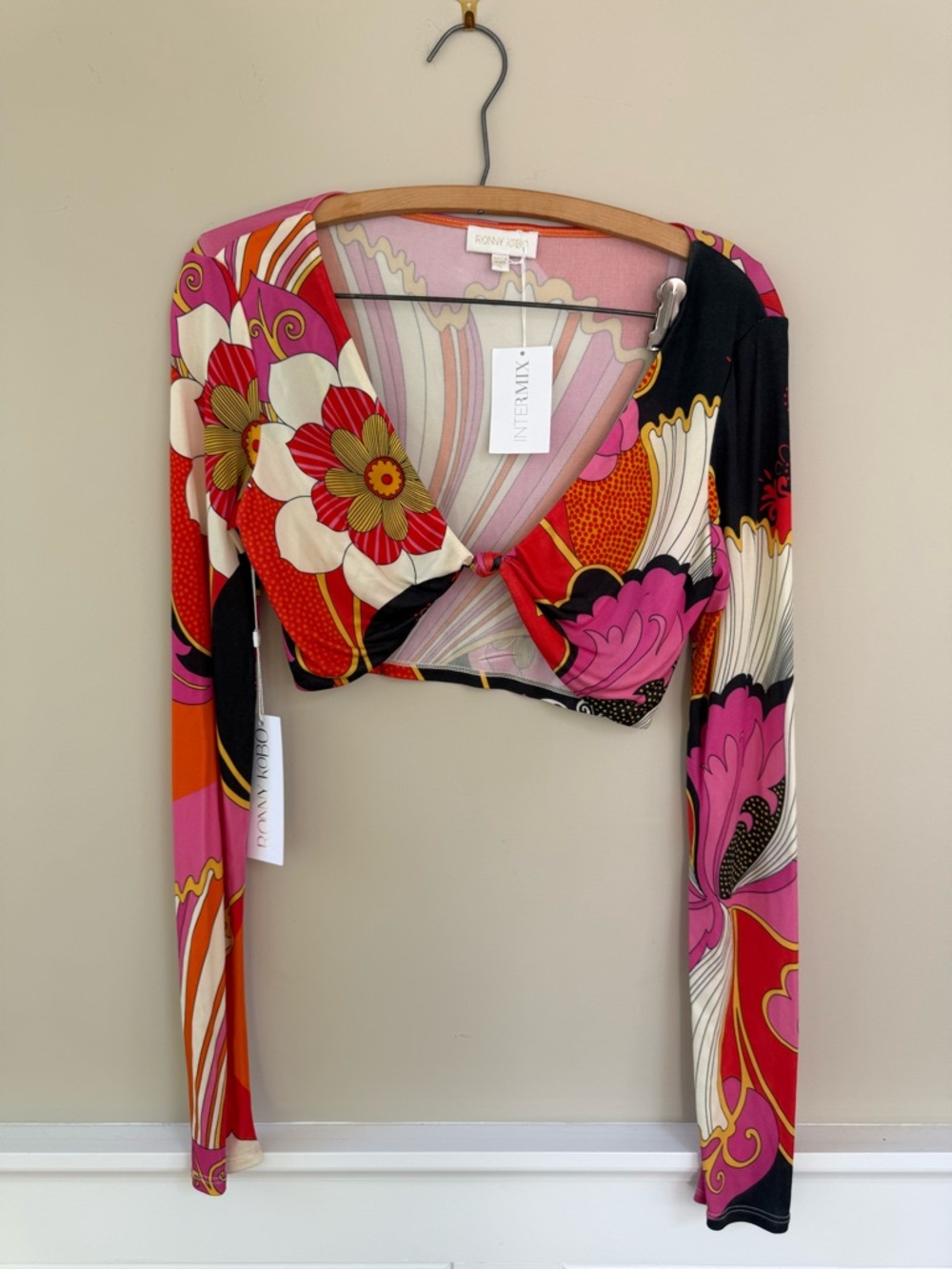 NWT Ronny Kobo vintage floral Halena Top